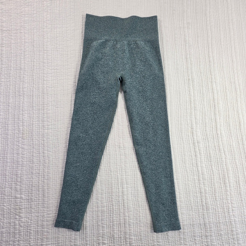 Unbranded Scrunch Butt Seamless Leggings Teal Green Heathered Workout Pants M